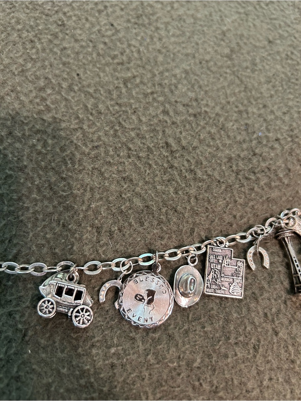 Sterling Silver Charm Bracelet with 13 Charms. - Picture 6 of 9